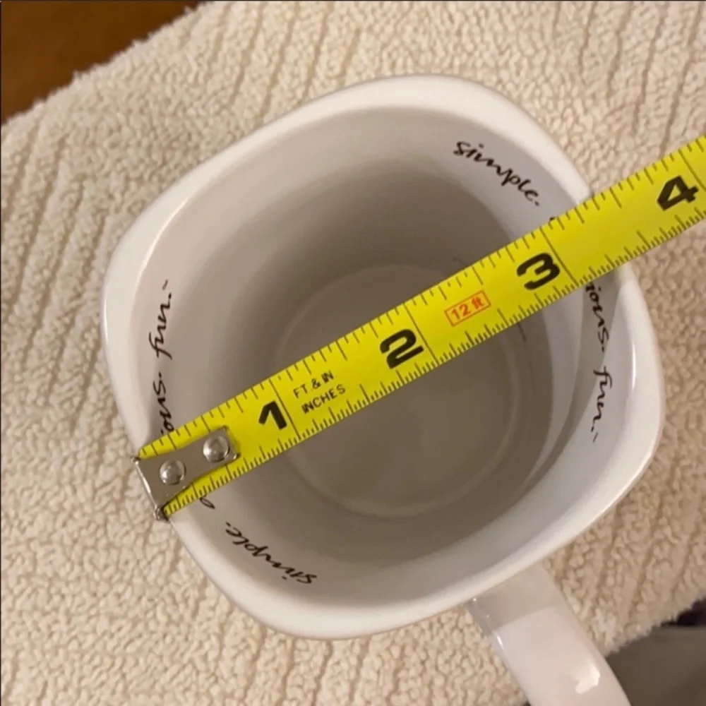 Tastefully Simple White Mug “Simple Delicious Fun” Mug Cake Measurements